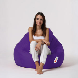 Pouf poire d'extérieur en mousse de polystyrène expansée recyclée Ohau violet assise d'extérieur