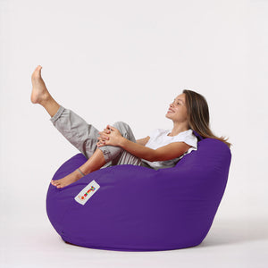 Pouf poire d'extérieur en mousse de polystyrène expansée recyclée Ohau violet confortable