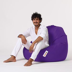 Pouf poire d'extérieur en mousse de polystyrène expansée recyclée Ohau violet coin détente
