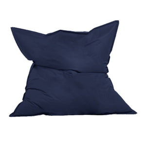 Pouf rectangle XXL en mousse de polystyrène expansée recyclée Moku bleu marine fond blanc