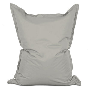 Pouf rectangle XXL en mousse de polystyrène expansée recyclée Moku gris fond blanc