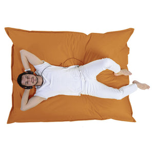 Pouf rectangle XXL en mousse de polystyrène expansée recyclée Moku orange pouf d'extérieur