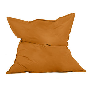 Pouf rectangle XXL en mousse de polystyrène expansée recyclée Moku orange fond blanc