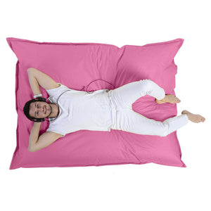 Pouf rectangle XXL en mousse de polystyrène expansée recyclée Moku rose assise d'extérieur