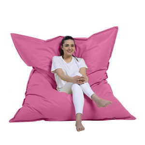 Pouf rectangle XXL en mousse de polystyrène expansée recyclée Moku rose confortable
