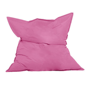 Pouf rectangle XXL en mousse de polystyrène expansée recyclée Moku rose fond blanc