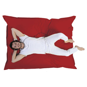 Pouf rectangle XXL en mousse de polystyrène expansée recyclée Moku rouge assise d'extérieur
