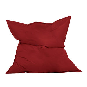 Pouf rectangle XXL en mousse de polystyrène expansée recyclée Moku rouge fond blanc