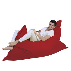 Pouf rectangle XXL en mousse de polystyrène expansée recyclée Moku rouge pouf d'extérieur