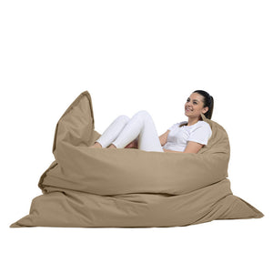 Pouf rectangle XXL en mousse de polystyrène expansée recyclée Moku taupe pouf d'extérieur