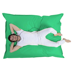 Pouf rectangle XXL en mousse de polystyrène expansée recyclée Moku vert assise d'extérieur