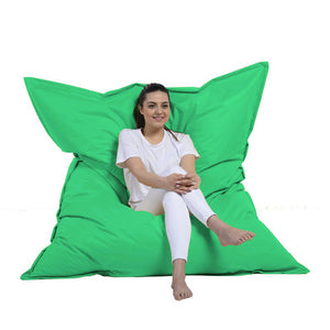 Pouf rectangle XXL en mousse de polystyrène expansée recyclée Moku vert pouf d'extérieur