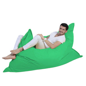 Pouf rectangle XXL en mousse de polystyrène expansée recyclée Moku vert confortable