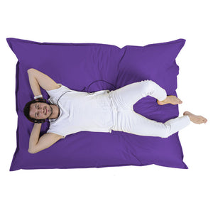 Pouf rectangle XXL en mousse de polystyrène expansée recyclée Moku violet pouf d'extérieur