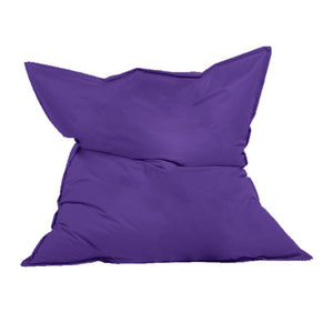 Pouf rectangle XXL en mousse de polystyrène expansée recyclée Moku violet fond blanc