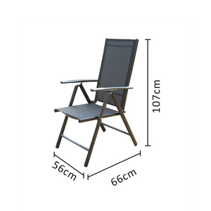 Salon de jardin 10 places extensible en aluminium gris Brescia dimensions chaise