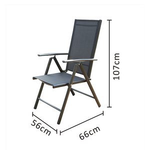 salon de jardin extensible en aluminium gris de 12 places Ravenne mesures des chaises