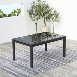 salon de jardin extensible en aluminium gris de 12 places Ravenne table fermée