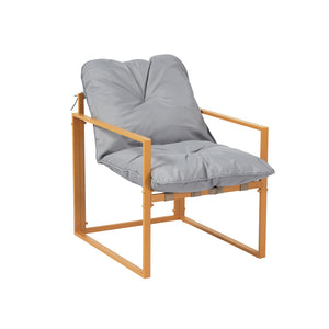 Salon de jardin 4 places contemporain brun et gris Rabat packshot fauteuil