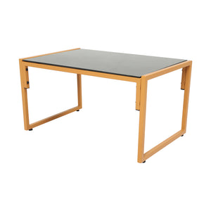 Salon de jardin 4 places effet rotin marron et blanc Turini packshot table