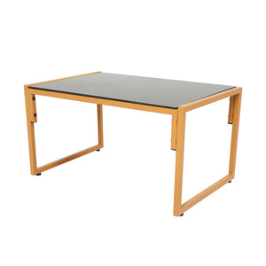 Salon de jardin 4 places effet rotin marron et gris clair Turini packshot table