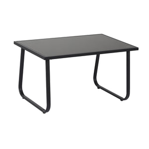 Salon de jardin 4 places en toile de polyester noir Aurora packshot table basse