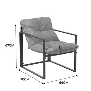 Salon de jardin 4 places contemporain noir et gris Rabat dimensions fauteuil