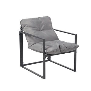 Salon de jardin 4 places contemporain noir et gris Rabat packshot fauteuil