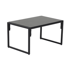 Salon de jardin 4 places contemporain noir et gris Rabat packshot table