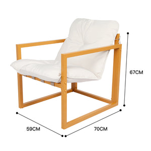 Salon de jardin 5 places contemporain brun et beige Rabat dimensions fauteuil