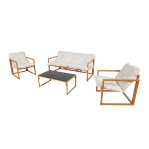 Salon de jardin 5 places contemporain brun et beige Rabat packshot