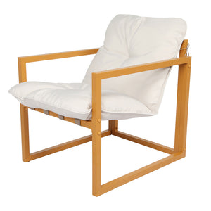 Salon de jardin 5 places contemporain brun et beige Rabat packshot fauteuil