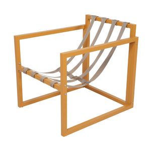 Salon de jardin 5 places contemporain brun et beige Rabat packshot structure fauteuil