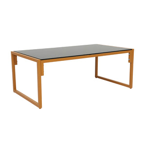 Salon de jardin 5 places contemporain brun et beige Rabat packshot table