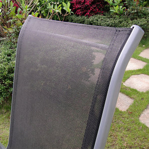 Salon de jardin en aluminium gris 6 places Alassio zoom dossier chaise
