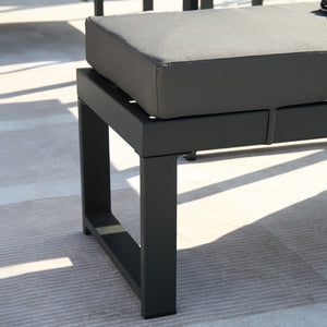 Salon de jardin 6 places gris Marbella avec un banc pour s'adapter à toutes les situations