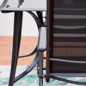 Salon de jardin en aluminium de 6 places Rimini zoom sur la structure des chaises