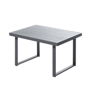 Salon de jardin gris foncé 7 places canapé et bancs Marbella packshot table