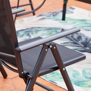 Salon de jardin en aluminium de 8 places Rimini chaises inclinables et pliables