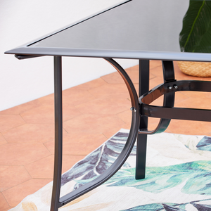 Salon de jardin en aluminium de 8 places Rimini table à la structure incurvée et design
