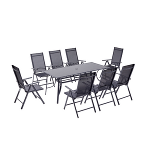 Salon de jardin en aluminium de 8 places Rimini sur fond blanc