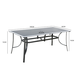 Salon de jardin en aluminium de 8 places Rimini dimensions table