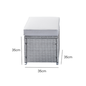 Salon de jardin Samoa dimensions banc gris clair marron et blanc noir et blanc