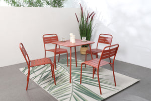 Salon de jardin repas 4 places terracotta Bergame photo d'ambiance