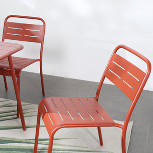Salon de jardin repas 4 places terracotta Bergame assise confortable