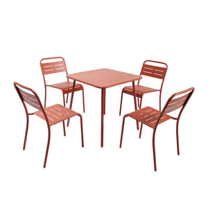 Salon de jardin repas 4 places terracotta Bergame packshot