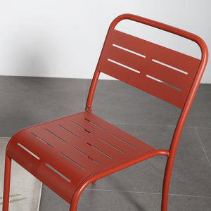 Salon de jardin repas 4 places terracotta Bergame zoom chaise