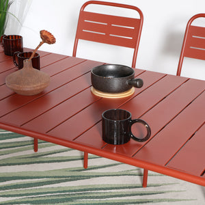 Table salon de jardin repas 6 places 160x70cm terracotta Bergame zoom table