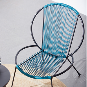 chaise rete salon de jardin bleu