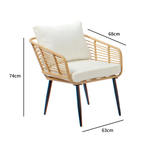 Chaise de jardin effet rotin 4 places Sitia Concept-Usine - dimensions